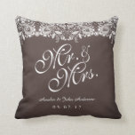 Rustic Lace Mr. and Mrs. Wedding Pillow<br><div class="desc">More pretty Wedding Pillows in the Little Bayleigh Store!</div>