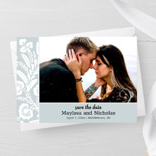 Rustic Lace Photo Save the Date Card