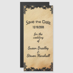 Rustic Lace Save the Date Magnetic Invitation