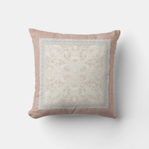 Rustic Lace w Aged Vintage Linen Country Elegance Cushion