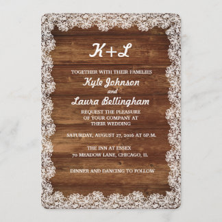 RUSTIC LACE WEDDING INVITATION