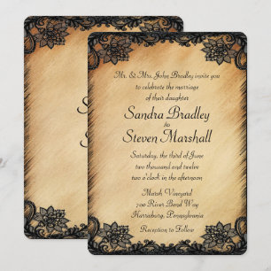 Rustic Lace Wedding Invitation