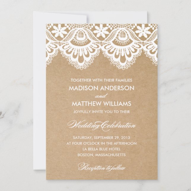 RUSTIC LACE | WEDDING INVITATION (Front)