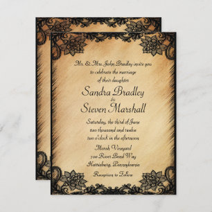 Rustic Lace Wedding Invitation