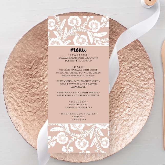 Rustic Lace Wedding Menu (Creator Uploaded)