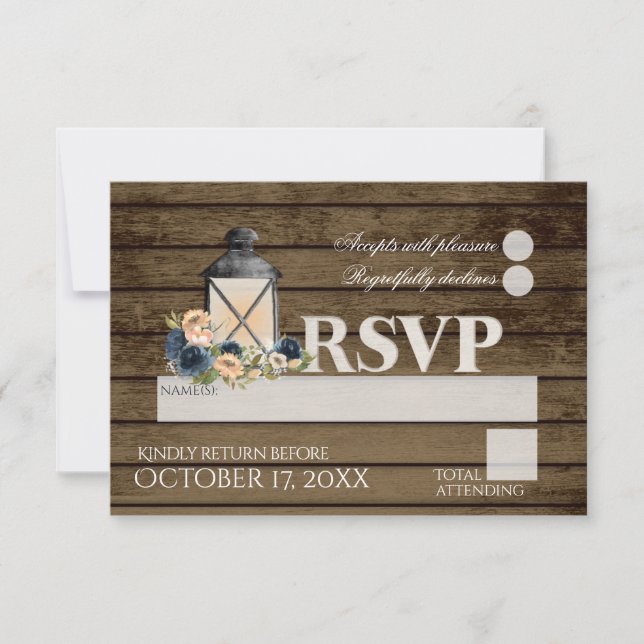 Rustic Ladder and Lantern RSVP Wedding (Front)
