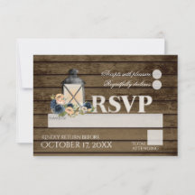 Rustic Ladder and Lantern RSVP Wedding
