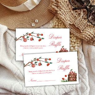 Rustic Ladybug Apple Diaper Raffle Baby Shower Enclosure Card