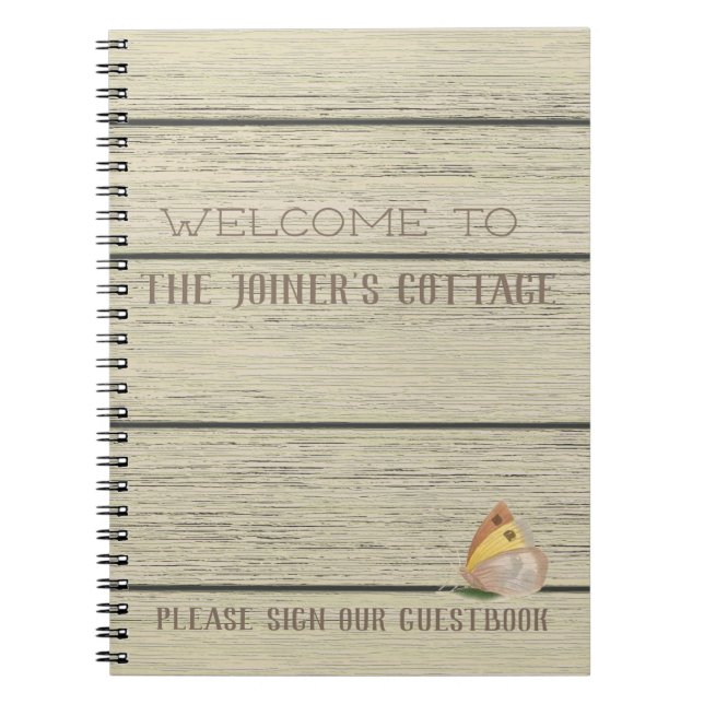 Rustic Lake Cabin Personalised Welcome Notebook (Front)