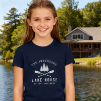 Rustic Lake House Family Name Boat Oars Trees