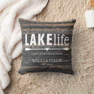 Rustic Lake Life Paddles Cushion