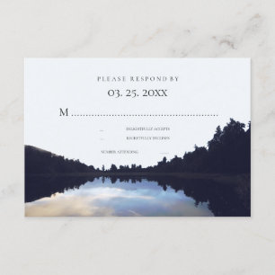 Rustic Lake Reflections Lakeside Wedding RSVP ©