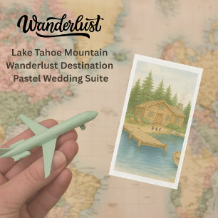 Rustic Lake Tahoe Mountain destination Wedding Napkin