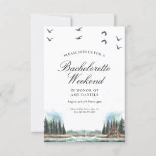 Rustic Lake & Woods Invitation Watercolor