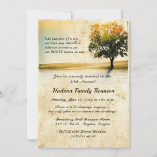 Rustic Lakeside Tree Family Reunion Party Invites