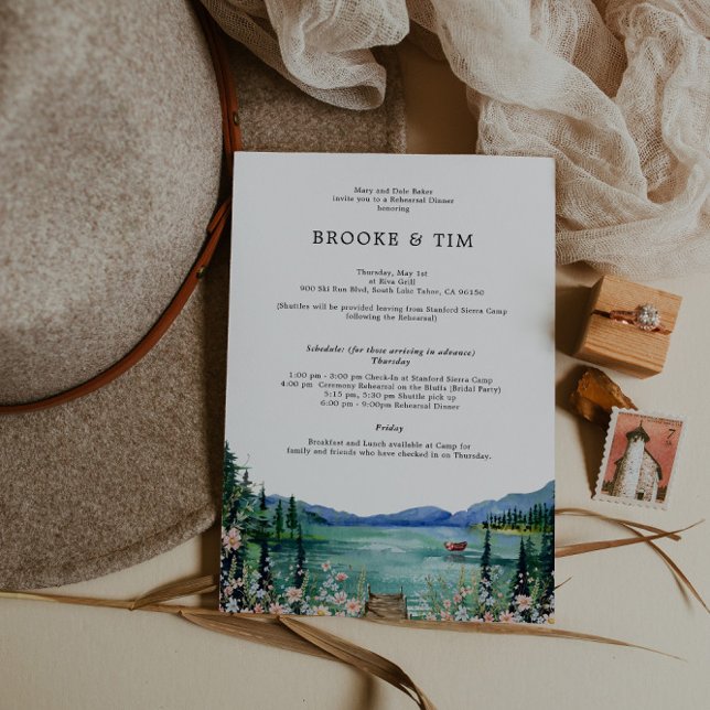 Rustic Lakeside Wedding Rehearsal Dinner Invitation (Creator Uploaded)