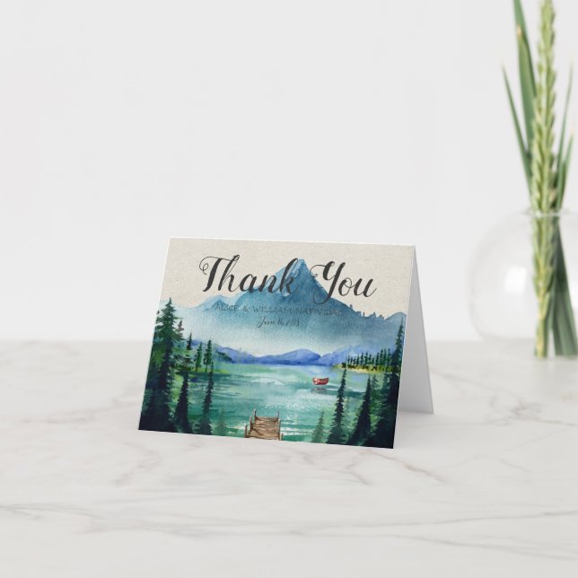 Rustic Lakeside Wedding - Thank You Note (Front)