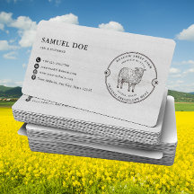 Rustic Lamb Sheep Farm LOGO QR Code Grey