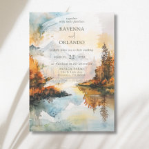 Rustic Landscape Mountain Lake Fall Wedding
