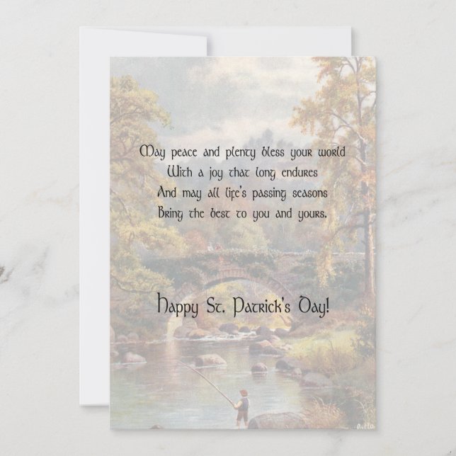 Rustic Landscape St. Patrick's Day Irish Blessing Holiday Card (Front)