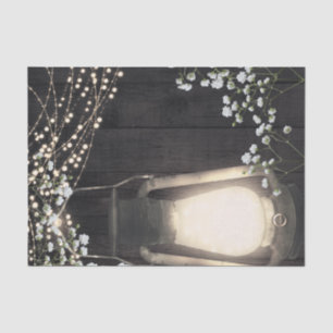 Rustic Lantern Baby's Breath & Lights Wedding Tissue Paper