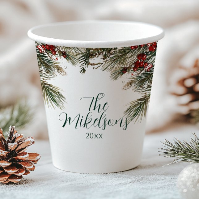 Rustic Lantern Christmas Party Paper Cups (Creator Uploaded)