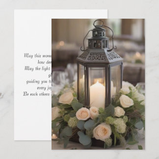 Rustic Lantern Floral Centerpiece Card