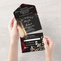 Rustic Lantern & Glam Red Roses Wedding + RSVP   