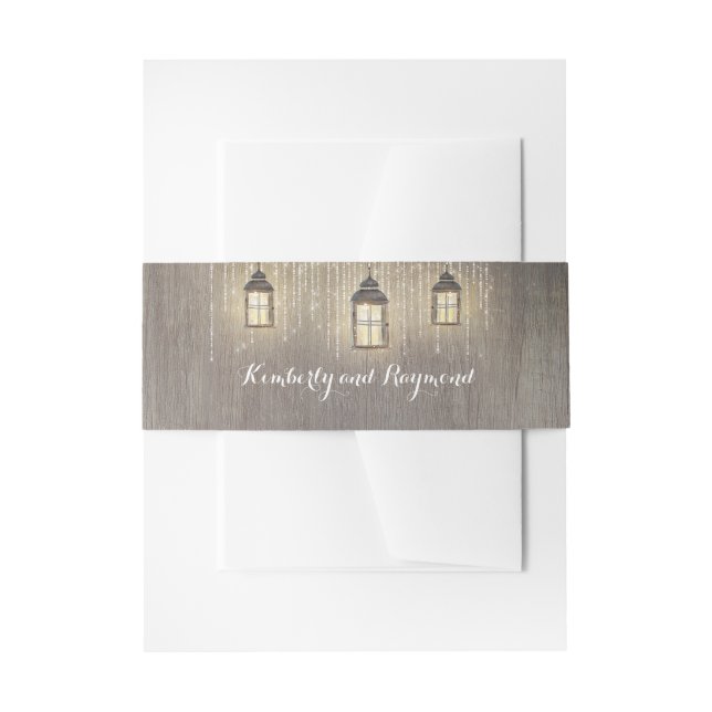 Rustic Lantern Lights Invitation Belly Band (Front Example)