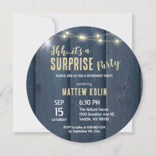 Rustic Lantern Photo Retirement Surprise Party Invitation