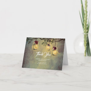 Rustic Lanterns and Tree Branch Wedding Thank You Card