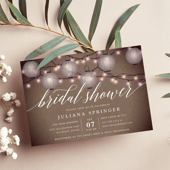 Rustic Lanterns Bridal Shower Invitation (Creator Uploaded)