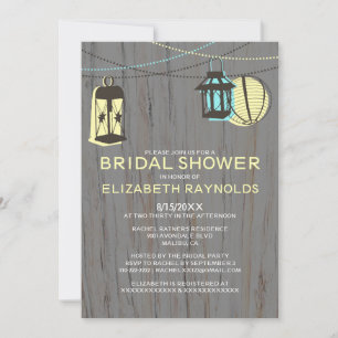 Rustic Lanterns Bridal Shower Invitations