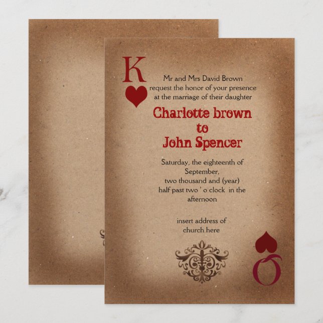 Rustic Las Vegas Wedding Cards (Front/Back)