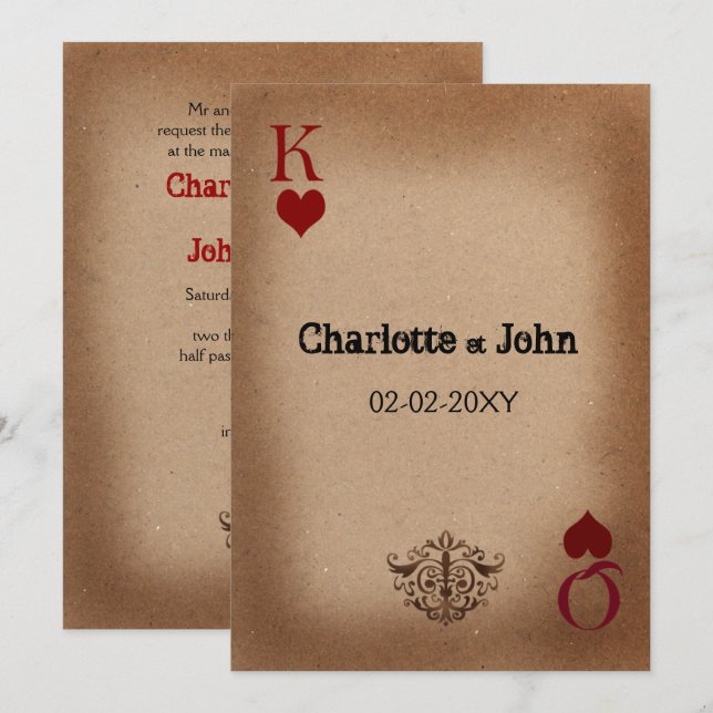 Rustic Las Vegas Wedding Invitation Cards (Front/Back)