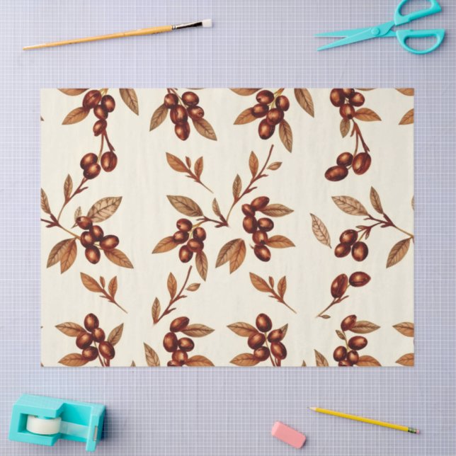 Rustic Latte & Espresso Icon Tissue Paper  (Craft)