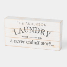 Rustic Laundry Room Custom Name Never Ending Story