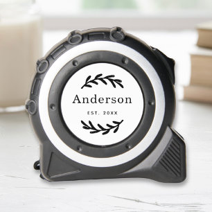 Rustic Laurel Branch Wreath Last Name Monogram 1