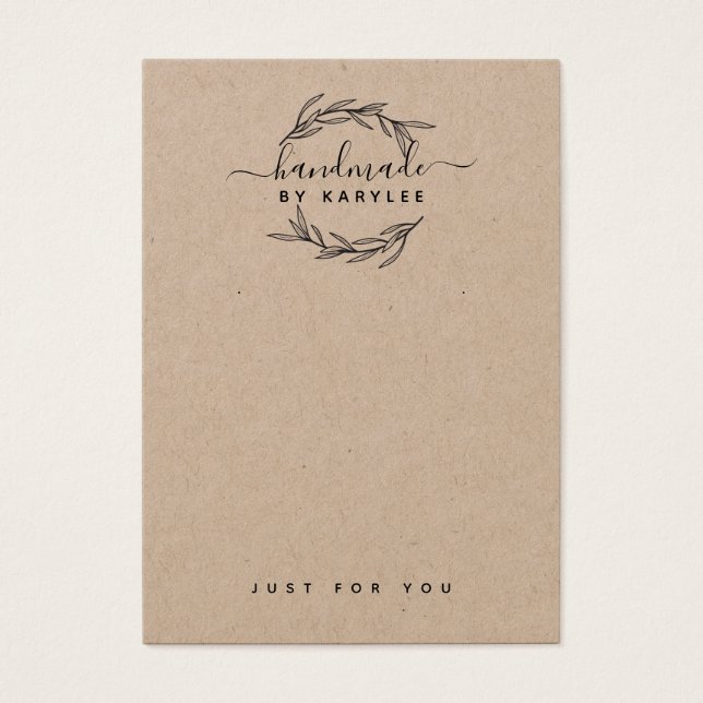 Rustic Laurel Leaf Jewellery Earring Display Card (Front)