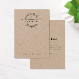 Rustic Laurel Leaf Necklace Display Card