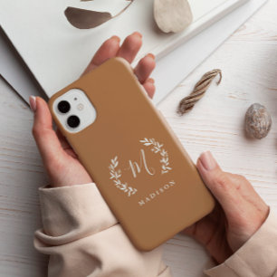 Rustic Laurel Script Monogram Name Case-Mate iPhone 14 Pro Max Case