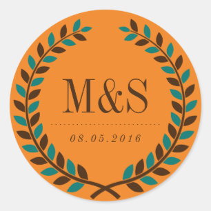 Rustic Laurel Wreath Bridal Shower Sticker