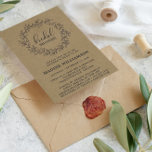 Rustic Laurel Wreath Kraft Bridal Shower Invite Postcard<br><div class="desc">Rustic Laurel Kraft Bridal Shower Invitation Postcard - Rustic, country bridal shower invitation features a hand drawn leafy laurel wreath with hand written style font. Perfect for the bride to be who loves a rustic theme. Shown with KRAFT background. Template includes an area for your return address, however if you...</div>