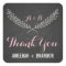 Rustic Laurel Wreath Monogram Thank You Sticker