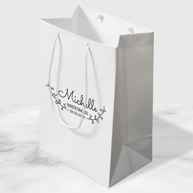Rustic Laurels Personalised Bridesmaids Medium Gift Bag (Creator Uploaded)