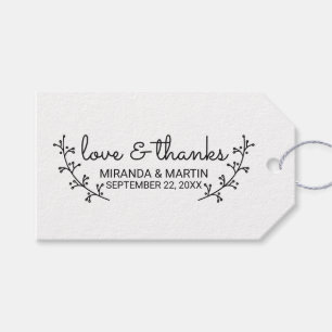 Rustic Laurels Wedding Favour Gift Tags
