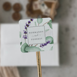 Rustic Lavender and Eucalyptus Envelope Seals