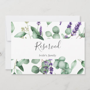 Rustic Lavender and Eucalyptus Reserved Sign