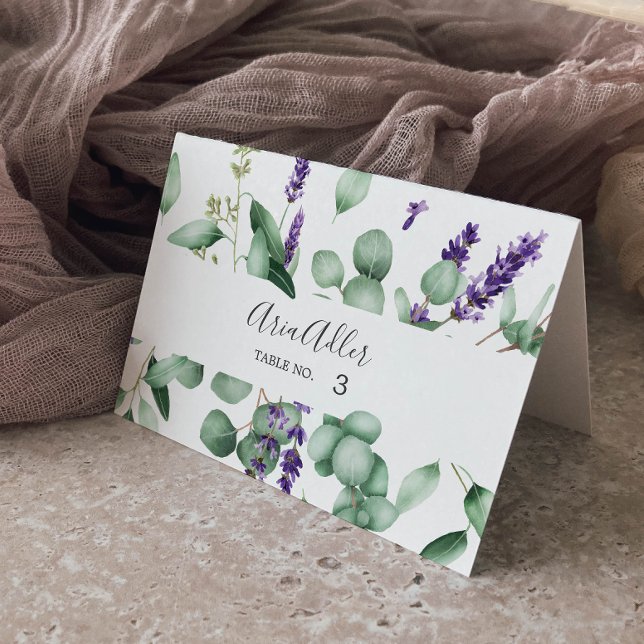 Rustic Lavender and Eucalyptus Wedding Place Cards (Creator Uploaded)