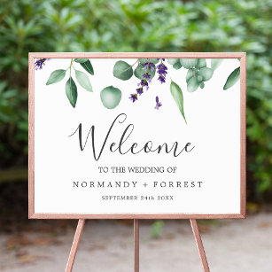 Rustic Lavender and Eucalyptus Welcome Wedding Poster